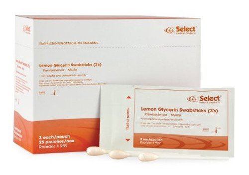 Select Lemon Glycerin Swabsticks (Box of 25 Pouches)
