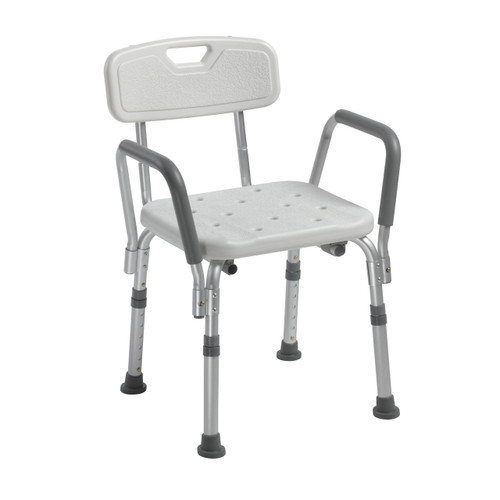 Drive Medical Knock-Down Bath Bench with Back and Padded Arms