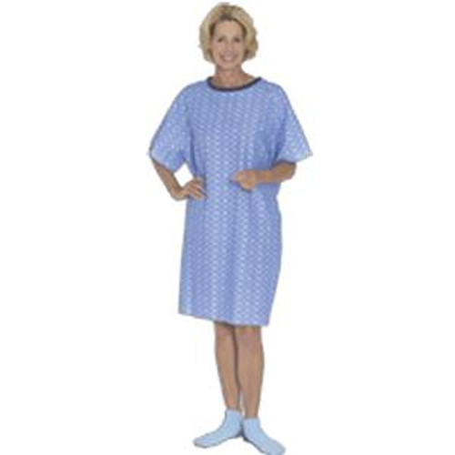 Patient Gown, Unisex, One Size Fits All, Blue Marble