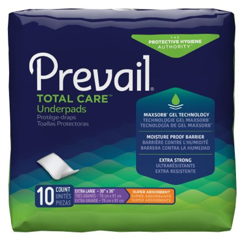 Prevail Total Care Underpads - Heavy Absorbency, 30" x 36"