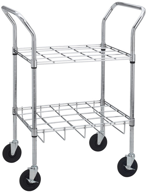 Chrome Oxygen Cylinder Cart