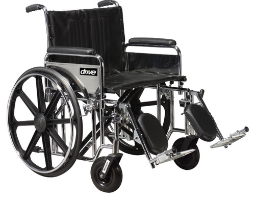 Drive Sentra Extra Heavy Duty Wheelchair, 22" Width - Weight Capacity 500 lbs