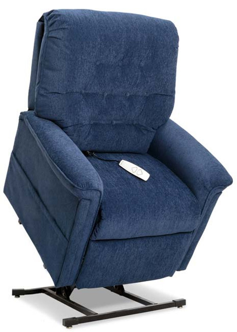 The LC-358S 3-Position Chaise Lounger is available in four standard Cloud 9 fabric options (Black Cherry, Pacific, Stone, and Walnut), plus Crypton Aria, Lexis Sta-Kleen and Ultraleather upholstery upgrade options. Shown in Cryptton Aria Lazuli upholstery.