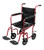 Deluxe Fly-Weight Aluminum Transport Wheelchair with Removable Wheels - Red