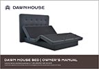 Horizontal thumbnail image of the Dawn House Bed Owner's Manual. Image shows the grey Slate adjustable bed deck without mattress