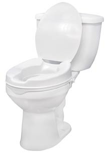 (10cm Height) - Drive Medical 12065 Raised Toilet Seat with Lid - 4 Inches