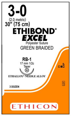 のびる　Herrby Excel Model-type1000 Ethibond Excel 3-0 Polyester Suture 30