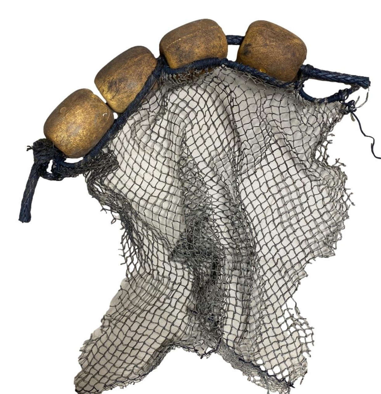 Old Vintage Style Cork Fishing Floats, Rope Fish Net