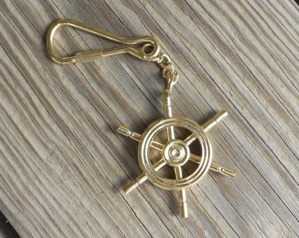 Brass Ships Wheel Key Chain #3951 Nautical Seasons