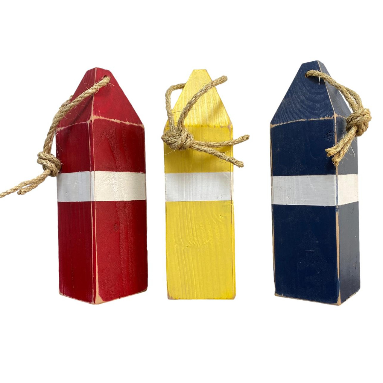 海ボーズ Set of 3 Wooden Painted Buoys
