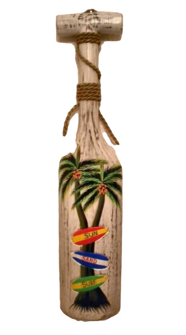 Wood Paddle Plaque with Palm Trees #15103