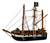 Detailed pirates ship shelf size with pirate flag front view