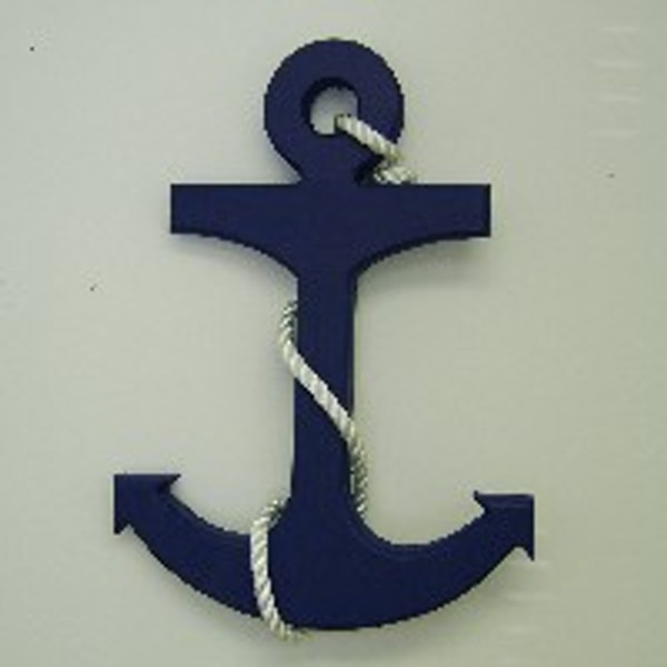 Nautical Anchor Larger 22" With Rope #3005 ~Navy Blue~