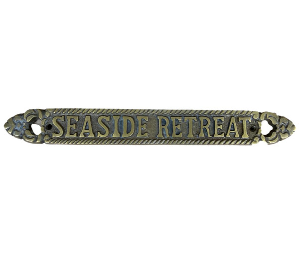 Metal Seaside Retreat Rustic colored Brass Sign 
Nautical Seasons 