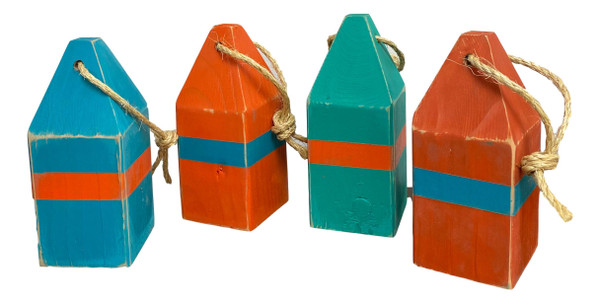 Orange Teal Green Buoy Vintage Style Buoy USA Made