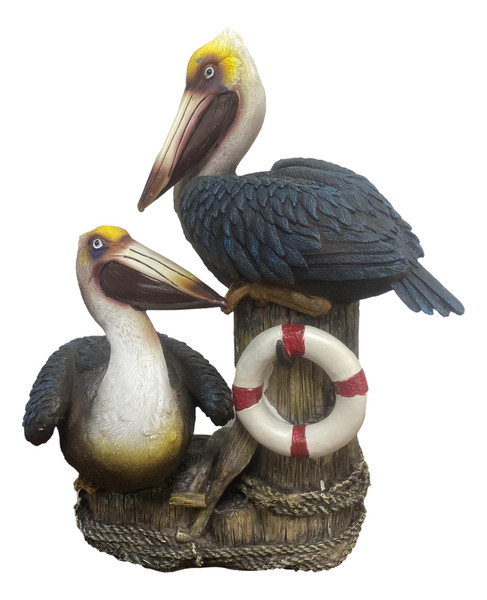 Set of 2 Pelicans on Pier Post Piling 
Nautical Seasons 866-888-2628