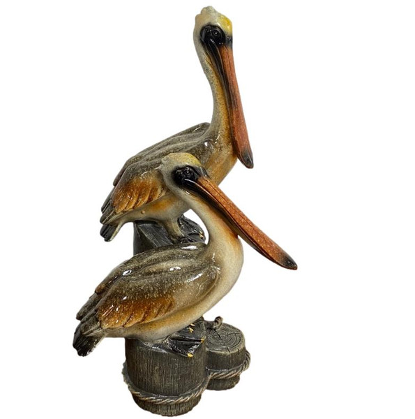 Set of 2 Pelicans on a piling perch 
Nautical Seasons 866-888-2628