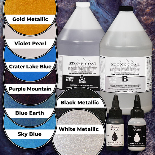 Blue Fractured Granite Epoxy Kit