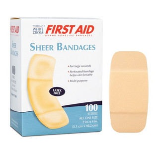 Dukal Sheer Adhesive Sterile Bandages XLrg 2" x 4", 100/box, 12 boxes/case,  11800