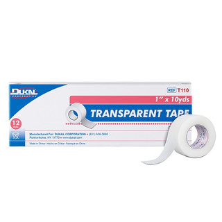 Dukal Transparent Tape NS 1"x 10 Yards, 12 Rolls/Box, 12 Boxes/Cs, T110