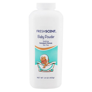 Freshscent 14 oz. Talc-Free Baby Powder Soothing Cornstarch Formula, 24/Case, PCS14