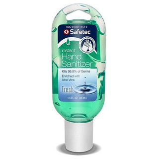 Safetec Hand Sanitizer 1.50 oz Tottle Bottle, Fresh Scent, 50/Case, 17374