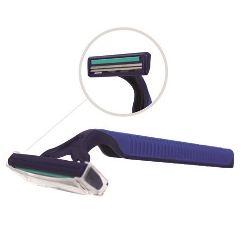 Twin Blade Long Handle Razor w/Lubricating Strip, 720/Case, RAZ2DX