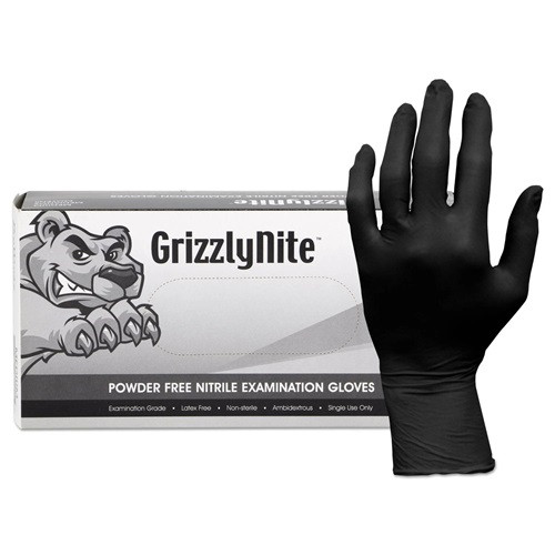 ProWorks GrizzlyNite 5.5 Mil PF Nitrile Exam Glove, Black, GL-N105F