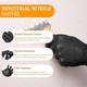 Guardall 8.0 Mil Black Nitrile PF Industrial Gloves, Diamond Texture, 500/Bucket, B8050D