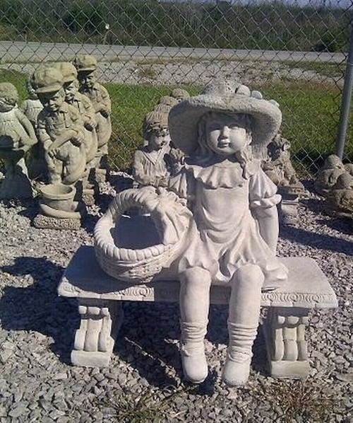 Girl w/ Basket on Bench