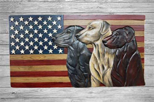 American Flag with Dogs