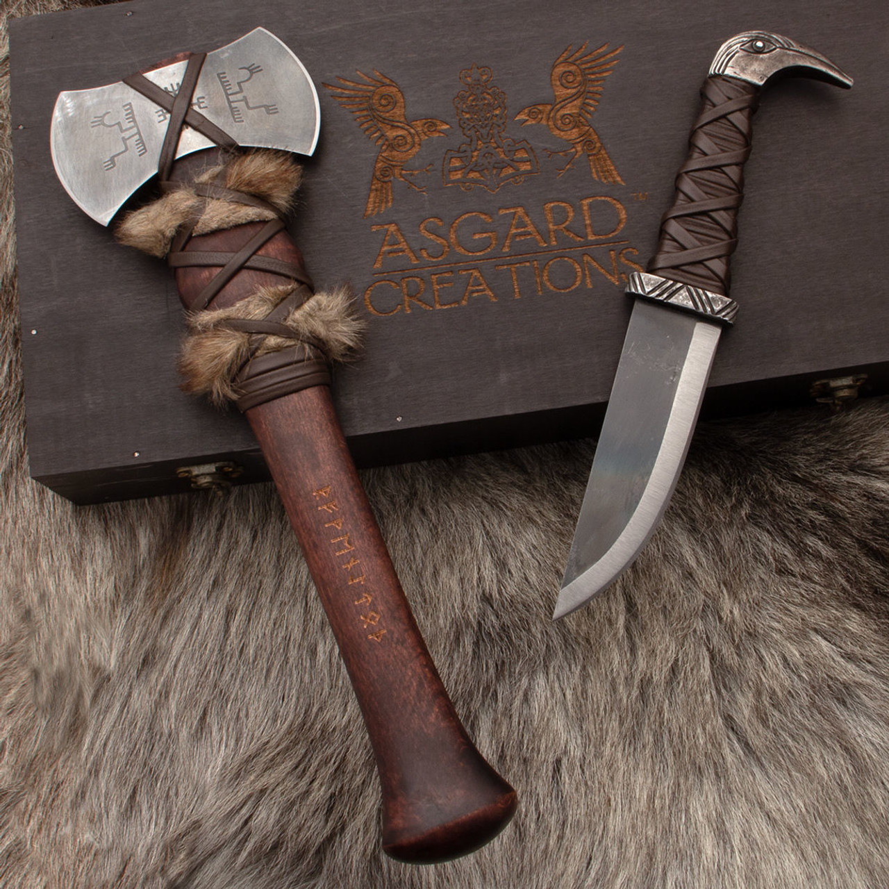 Asgard Creations Axe & Knife Boxed Set - Atlanta Cutlery Corporation