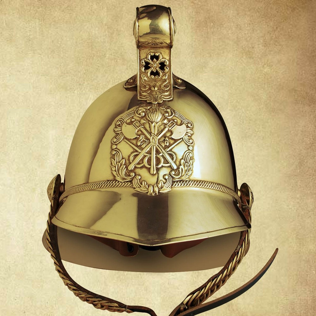 0200 British Brass Fireman's Helmet-img-2