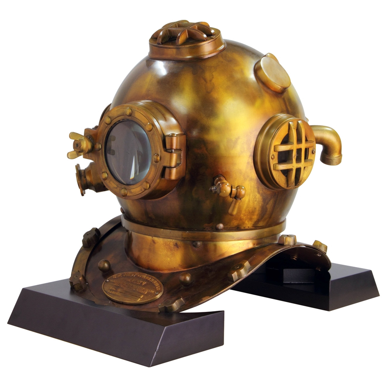 Reproduction US navy deep sea diver's copper and brass helmet