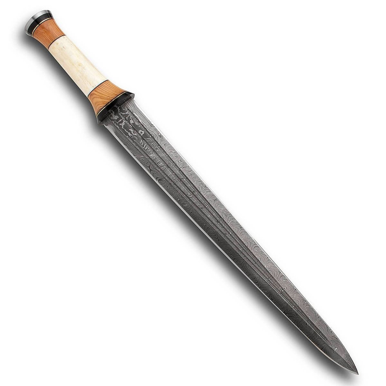 4451 Damascus Short Sword-img-0