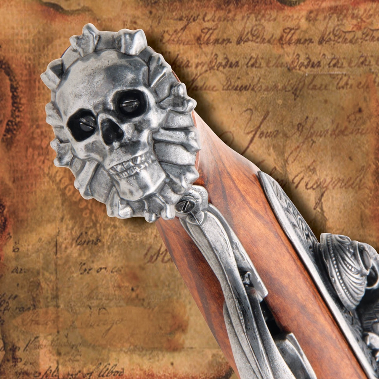 4450 Death's Head Flintlock Pistol-img-1
