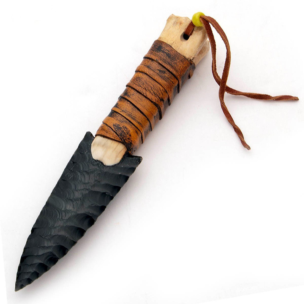 4431 Deer Leg Bone Obsidian Knife-img-1