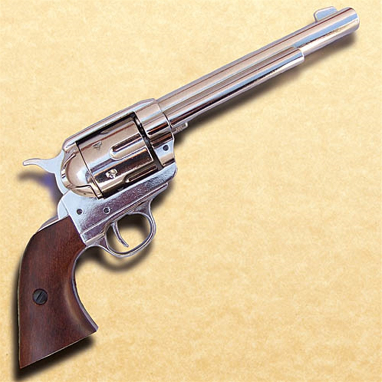 3458 1873 Cavalry Single Action Old West Revolver - Nickel Finish-img-0