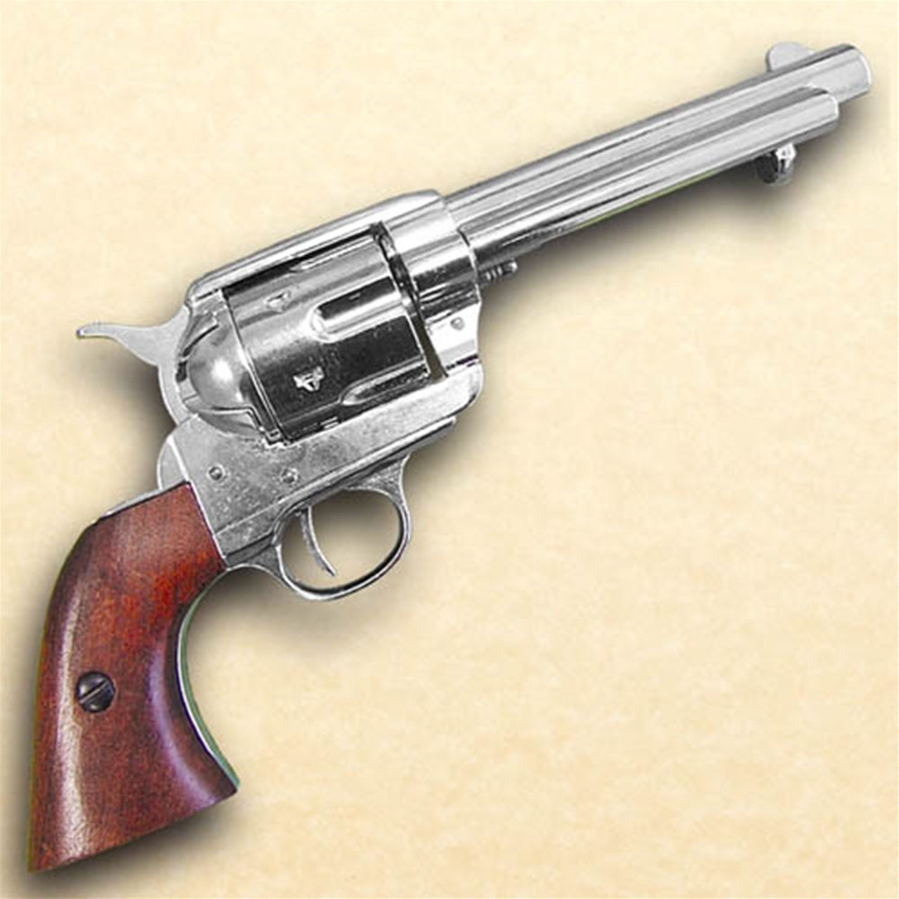 3471 1873 Fast Draw Short Barrel Old West Revolver - Nickel Finish-img-0