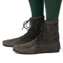 Black suede boots with 1/8" thick cushioned insole and comfortable rubber sole so you can wear them all day long