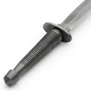 Commando Dagger made of Damascus steel from grip to tip has a grooved grip