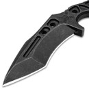 M48 OPS Combat Karambit is 1 piece of black 3Cr13 stainless steel with sharp curved blade and open-ring handle, includes sheath