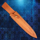 Wild West Damascus Dagger - Heavy leather belt sheath