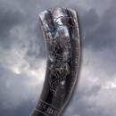 Detail of Carved Viking Dragon Drinking Horn