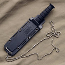 Military Type Black Finish Neck Knife
