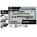 Goatgun black sniper rifle is metal 1:2.5 scale die-cast model with funcitoning mag release and trigger that squeezes