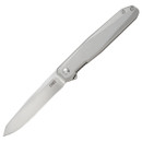 CRKT Facet Framelock assisted opening knife with grooveless grip design, straight sheepsfoot D2 blade steel, sharp point