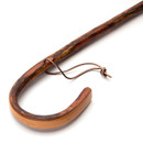 Whistle Creek Gentleman’s Variegated Hickory Cane made in USA is weatherproofed and has leather wrist strap and a rubber tip