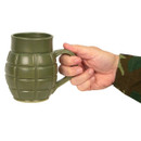 Size of Ceramic Olive Green Grenade 22 oz Coffee Mug