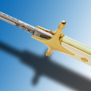 US Marine Corps Certified Officer's Saber has acid etched stainless steel blade, 24K gold plated guard, grip with 5-star screws